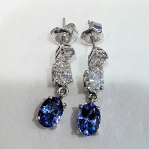 Diamond and sapphire earrings